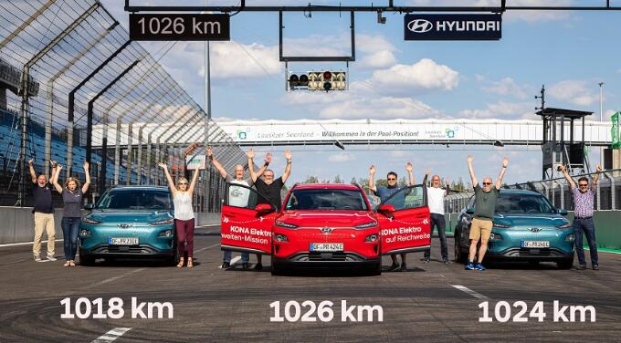 现代汽车KONA EV刷新纪录 充电一次成功行驶1026km