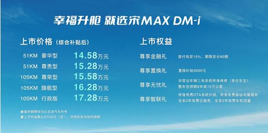 燃油MPV颠覆者！宋MAX DM-i上市售价14.58万元起