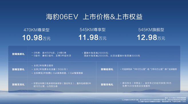 比亚迪全新家用轿跑！海豹06EV上市售价10.98万元~12.98万元